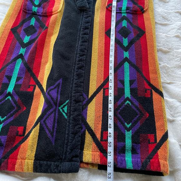 🔥Vintage STAFFORD 100% Cotton Aztec Tribal Southeastern Bathrobe Mens One Size - Picture 16 of 16